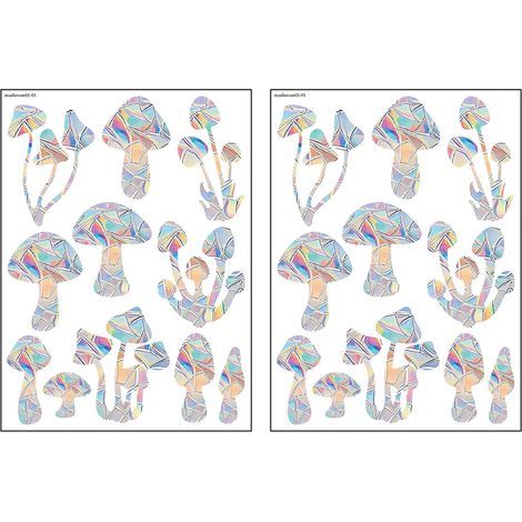 2 Sets elektrostatischer PVC-Aufkleber mit Regenbogenprismenmuster für Fenster, die verhindern sollen, dass Vögel gegen die Fenster prallen. (1/5)