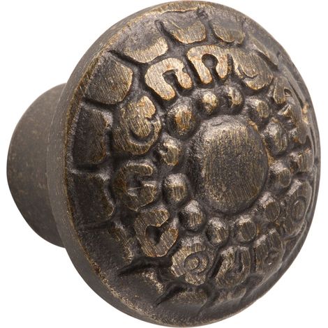 Bouton de meuble vintage - Ø 33 mm - Aspect bronze antique - Finition de qualité - Élégant et décoratif - Avec matériel de montage/ferrure décorative/poignée de meuble / 123341 (1/3)
