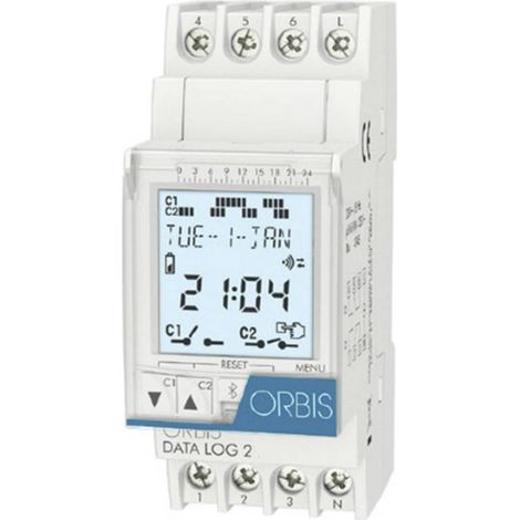 ORBIS Zeitschalttechnik DATA LOG 2 230 V Timer per guida DIN digitale 250 V/AC