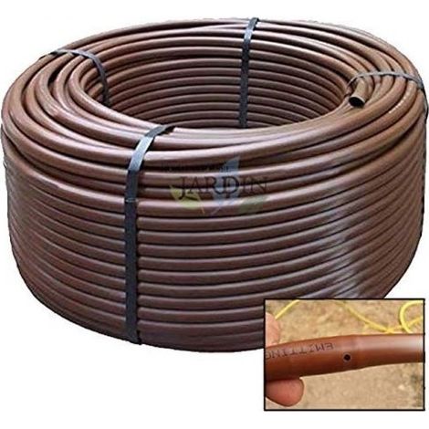Suinga – Tuyau d'irrigation goutte à goutte 16mm – Goutteurs 2,1 l/h tous les 33 cm – Longueur 100 mètres – Tuyau en polyéthylène marron