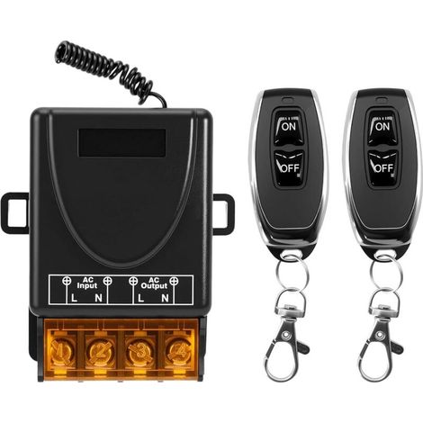 Kabellose Fernbedienung (220–230 V Wechselstrom) mit 30-A-Relaisempfänger und 2 Funksendern, ideal für Lampen, Pumpen, Haushaltsgeräte, landwirtschaftliche Bewässerungsanlagen und andere Geräte. (1/5)