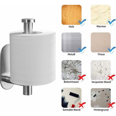 Support Papier Toilette Adhesif Inox 304 pour Salle de Bain (1/3)