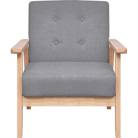 Maison Exclusive - Sessel Hellgrau Stoff (1/5)