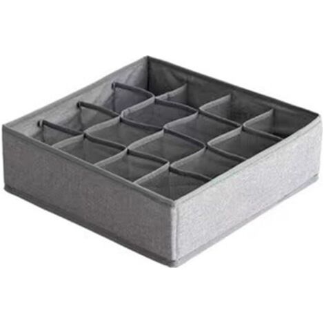 Underwear Organizer with Drawer Dividers, Foldable Fabric Closet Organizer, Storage Box for Baby Clothes, Underwear, Ties, Socks - Dark Gray (16 (1/4)