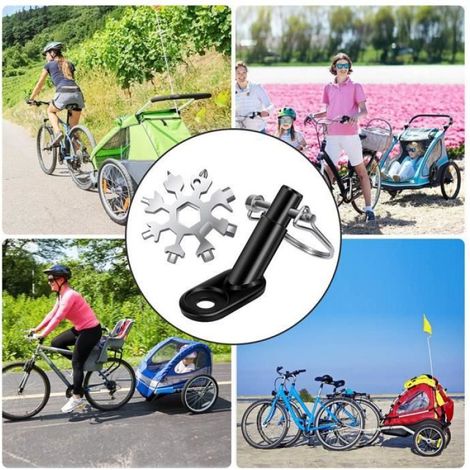 Coupleur De Remorque Pour Vélo - Acier - Compatible Avec Attelages Standard - Pour Transport De Chargement - 1 Pièce (1/4)