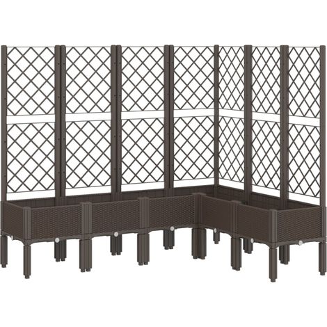 Maison Exclusive - Jardinera con enrejado PP marrón 160x120x142 c