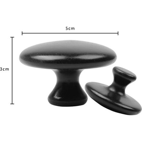 Lot de 2 Pierres de Massage Champignon Basalte Volcanique Naturel, Chauffantes pour Spa et Soins du Corps (1/5)