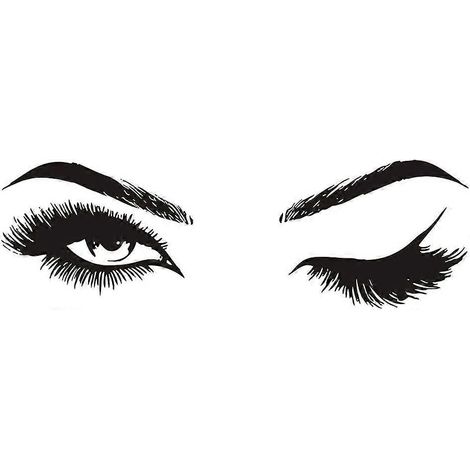 Eyes Wall Decal Fashion Eyelash Wall Sticker Women Beauty Quote Sticker for Bedroom Decoration (Black) (1/5)
