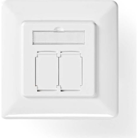 Nedis Netzwerk-Wanddose / Unterputzmontage / 2-Port port(s) / CAT7 / Gerade / Buchse / Vergoldet / PVC / Weiss / Box