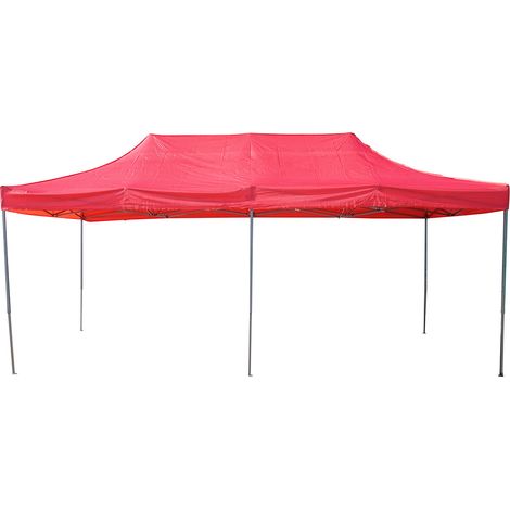 Gazebo a padiglione pieghevole rossa 3x6 m, altezza regolabile Breckner Germany (1/5)