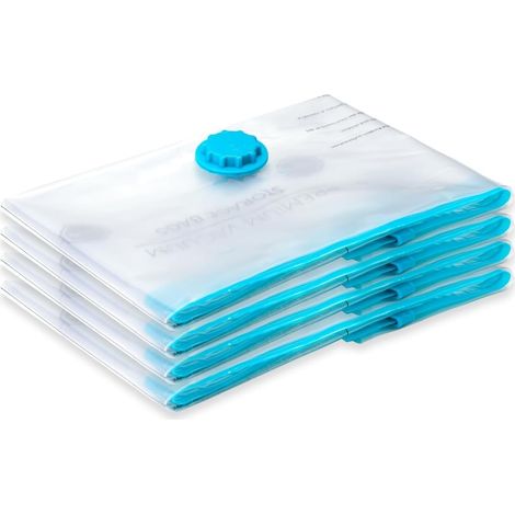 Lot de 4 Sacs sous vide 60x80 cm Sans BPA Rangement Vêtements Coussins Armoire (1/5)