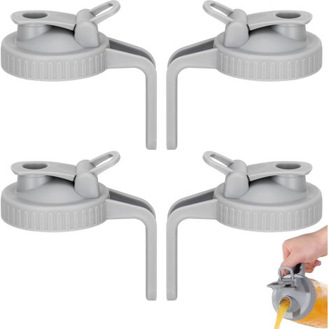 Couvercle verseur pour bocaux Mason à large ouverture, couvercle hermétique à clapet avec poignée, étanche et durable, lot de 2 (1/5)