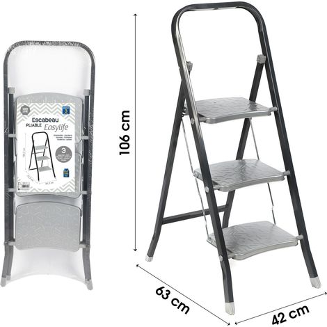Escabeau pliable Urban Living - 3 marches - L 74 x l 46 x H 105 cm - Livraison gratuite (1/5)