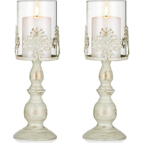 Kerzenständer Eisen Hochzeit Esstisch 2 St&xFCck Gro&xDF Elfenbein (1/5)