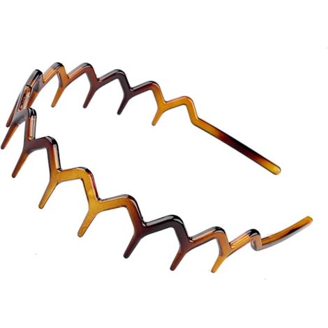 Set aus zwei schwarzen, gezackten Haarspangen mit Haifischzahn-Verzierungen aus Kunststoff (1 schwarze + 1 braune) (1/4)