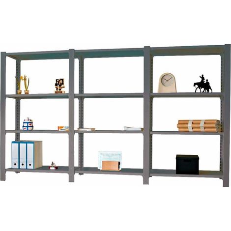 Estantería OFFICLICK 4/400 metal i+a+a antracita/galva