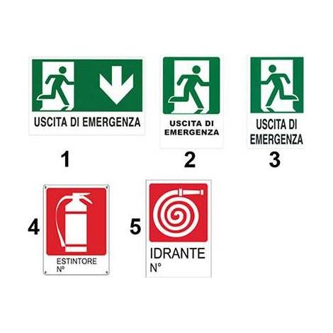 CARTELLO IN PLASTICA SEGNALATORI D'EMERGENZA Misura: 5 Idrante N°