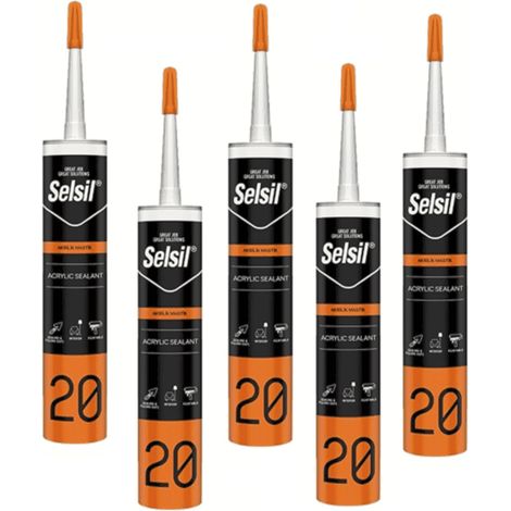 5pz silicone sigillante acrilico bianco cartuccia 310 ml interni esterni 847se (1/2)