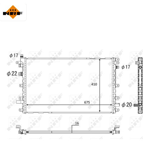 Radiateur, batterie de traction NRF 58569 CHEVROLET 1300324 20925997 20925998