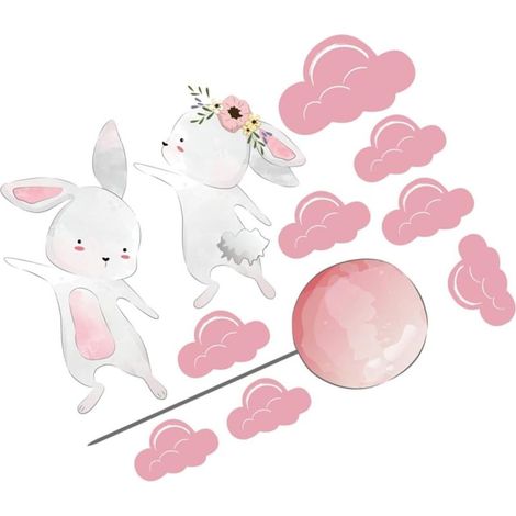 Autocollant mural TOYANDONA rose en PVC représentant des (1/5)