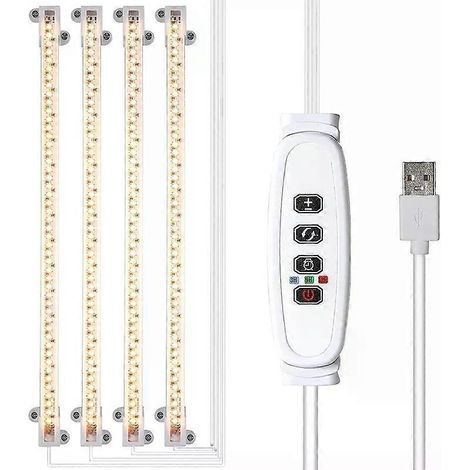 LED-Pflanzenlampe für den Innenbereich mit USB-Timer, dimmbar, Vollspektrum, für Hydrokultur (1/4)