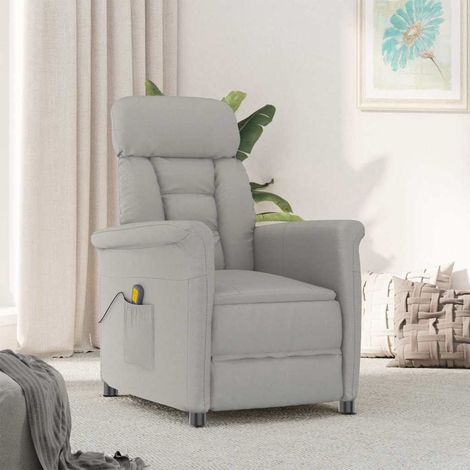 Maison Exclusive - Sedia da massaggio Grigio chiaro 96.5 x 70.5 x 95 cm Microfibra