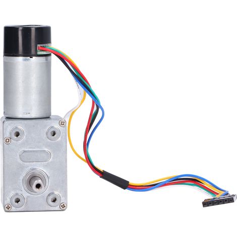 Hochdrehmoment-Schneckengetriebemotor, Vollmetallgehäuse, selbsthemmend, mit Encoder, Einwellengetriebe, 30 U/min, 12 V Gleichstrom (1/5)