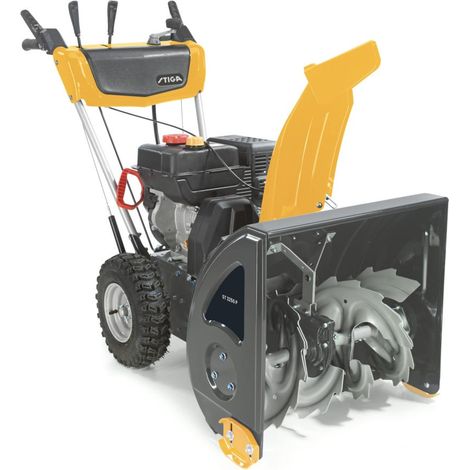 STIGA ST 3256 P Spazzaneve A Benzina, 212 cc, 55 cm – Coclea In Acciaio, Pattini Laterali In Metallo – Per Vialetti, Cortili E Giardini