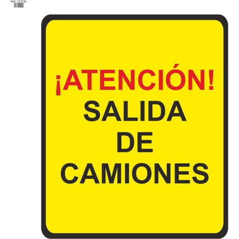 Señal Vial de Bolsa ¡Atención Salida de Camiones 700 x 700 mm
