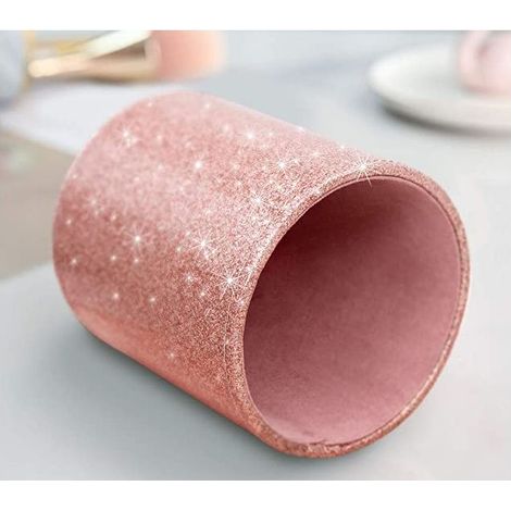 Porte-stylos pailleté rose gold, pot à crayons luxueux en PU cuir, organiseur de bureau et support pinceaux maquillage