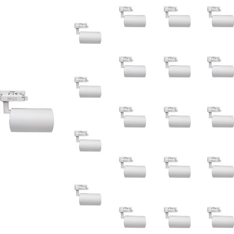 Spot LED sur Rail Monophasé CCT 30W 60° Blanc - 3000K/4000K/6500K ( Pack de 20 ) - SILUMEN (1/5)