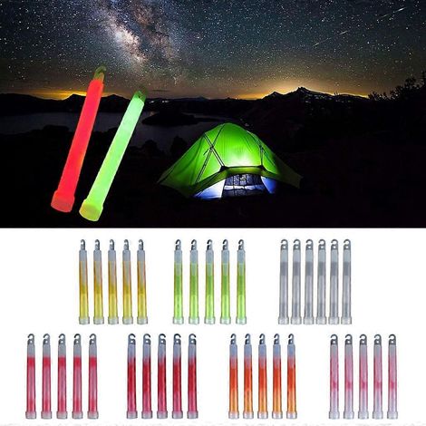 Bâtons lumineux chimiques phosphorescents de 15 cm (6 pouces) avec cordon (1/4)