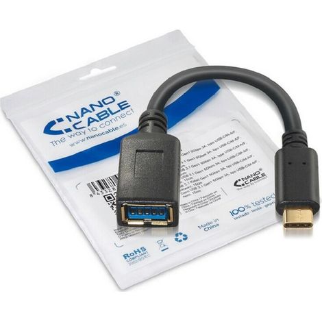 Câble USB 3.1 Macho vers USB A Femelle Otg 5gbps 0.15cm 10.01.4201 Nanocable (1/3)