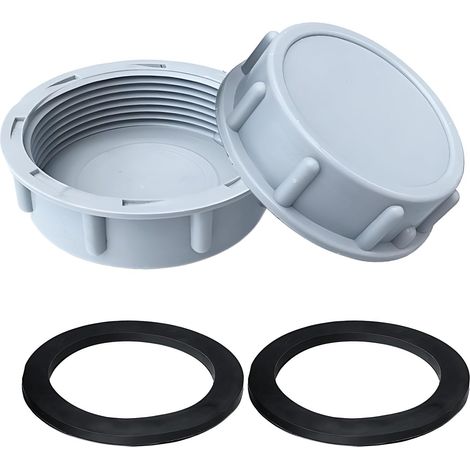 Lot de 2 Bouchons en Plastique, Filetage intérieur étanche, pour tuyaux de Machine à Laver, Cuisine, Salle de Bain et buanderie (45 mm) (1/5)