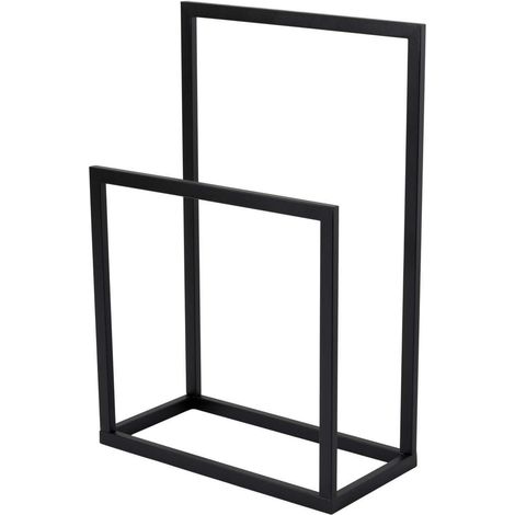 Porte-serviettes en métal "Gediz" - 25 x 60 x 90 cm - Noir (1/3)