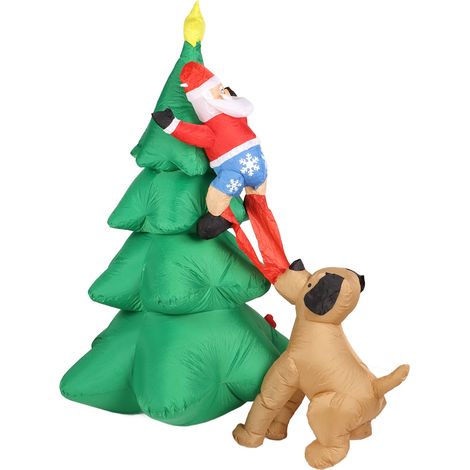 Sapin de Noël gonflable LED « Morsure de chien » pour jardin extérieur, 220-240 V (UE) (1/5)