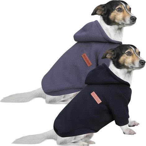 Manteau à Capuche en Polaire pour Chien Pull Chaud Confortable Vêtement d'hiver Souple pour Petit et Moyen Chien Chiot (1/5)