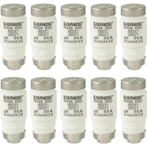 Fusible Neozed, D02 50A gL/gG 400VAC, insert de fusible de (Lot de 10) (1/5)
