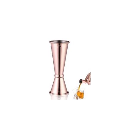 Cocktailwaage, doppelter Bar-Jigger aus Edelstahl zum Abmessen von weinbasierten Getränken und Cocktails (1 oz/2 oz Kupfer) - Crezuo