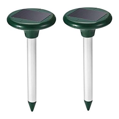Répulsif à ultrasons pour taupes et serpents – Imperméable IP65 – Lot de 2 – Protection jardin jusqu'à 650 m² (1/6)