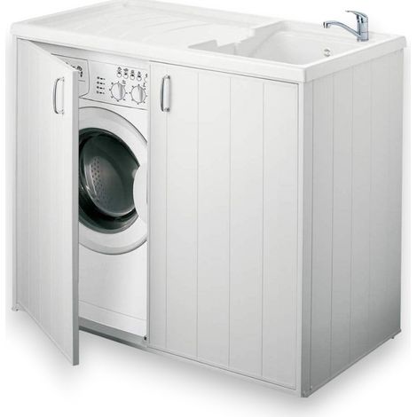 Mobile coprilavatrice a 2 ante con lavatoio bagno Reversibile 109x60xH93 cm (1/2)