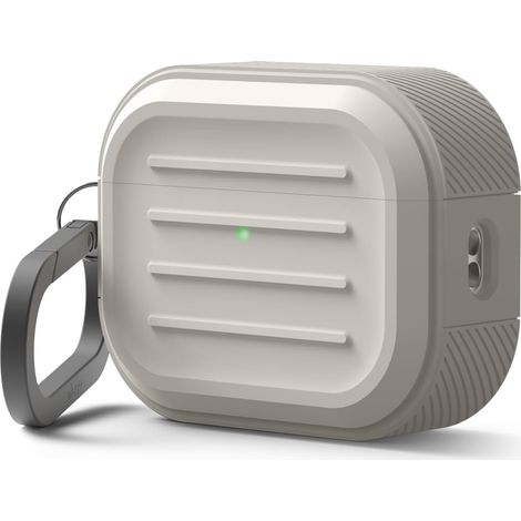 Étui de protection pour AirPods Pro 2 - Résistant Aux Chocs - Compatible Avec La Charge Sans Fil - Avec Mousqueton - Couleur Pierre (1/5)