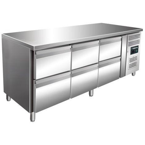 Table réfrigérée - 6 tiroirs - Inox - Professionnel - Saro