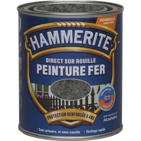 Peinture Direct Sur Rouille Martelée Gris Ardoise 0,75 L - Hammerite
