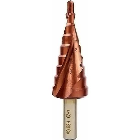 Mengshen Cobalt Forets étagés 4-32mm Rainure en Spirale, HSS M35 Découpe Agrandir Plaque en Acier Inoxydable pour trempe Plaque en Acier Perage de tles en Acier Poignée Triangle Jeu de Forets (1/5)