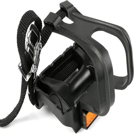 Pédales de vélo avec cale-pieds et sangles. Pédales de vélo pour cyclisme en extérieur et vélo d'appartement. Faciles à utiliser. (1/5)