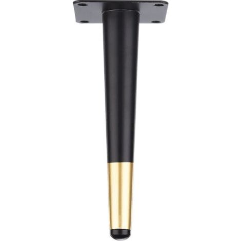 1 pc (20 cm droit conique noir avec or) pieds de canapé meubles pieds en métal armoire de salle de bain meuble TV pieds de support de matériel de Table (1/3)