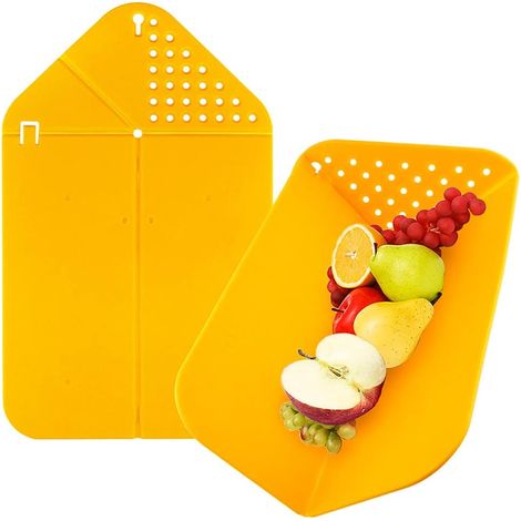Planche à découper en plastique pliable en 2 pièces