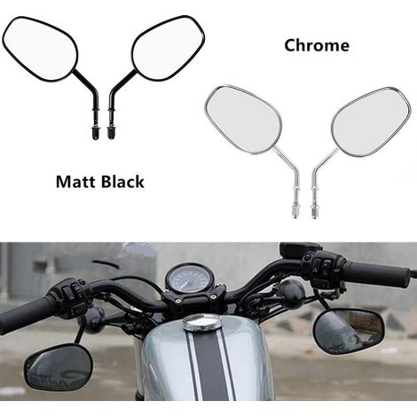 Rétroviseurs de moto Rétroviseurs Harley Rétroviseurs premium entièrement en métal Compatible avec les rétroviseurs Harley 883 (Noir) (1/5)