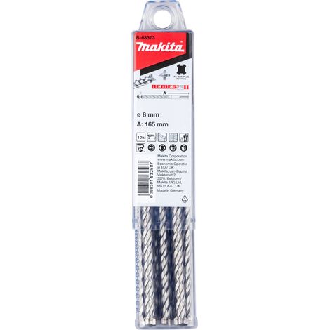 Makita NEMESIS II Hammerbohrer Ø 8,0 mm 165 mm SDS-PLUS 10 Stück B-63373 (1/4)